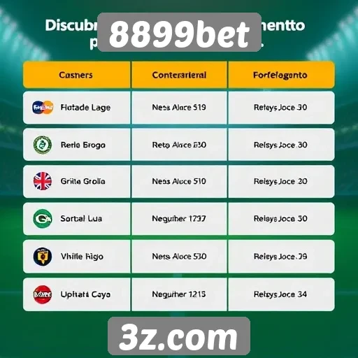 Comparativo de métodos de pagamento no 8899bet