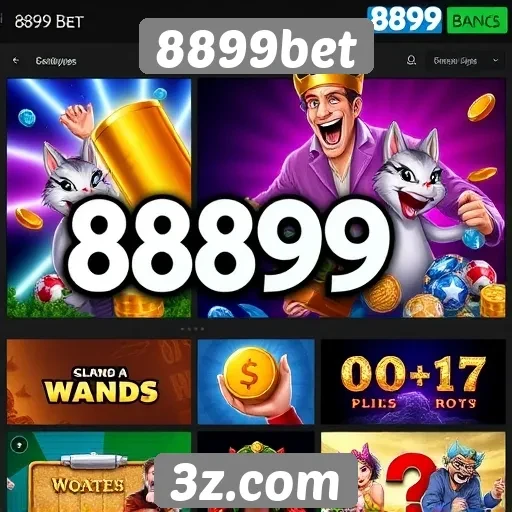 Variedade de jogos disponíveis no 8899bet